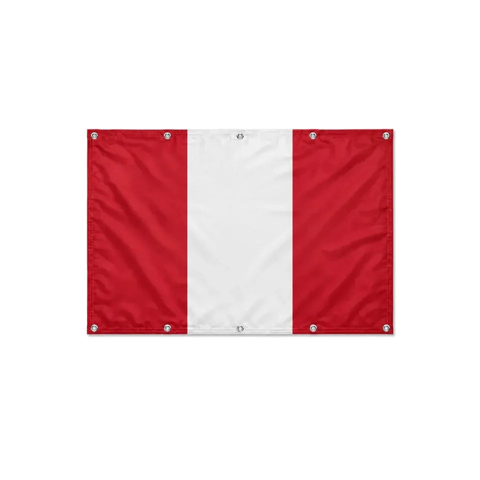 Drapeau du Pérou format S en polyester avec dix œillets