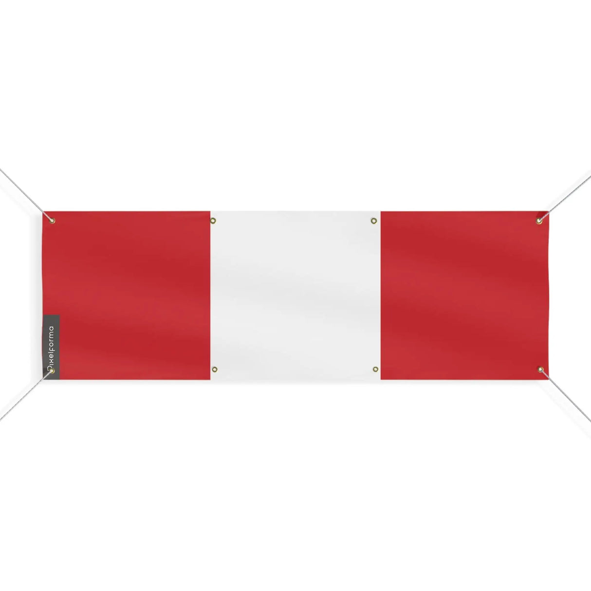 Drapeau pérou en polyester résistant avec 8 œillets