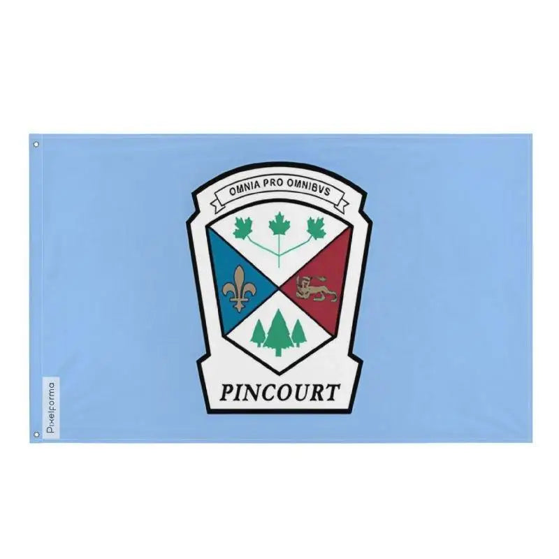 Drapeau pincourt polyester résistant œillets à gauche