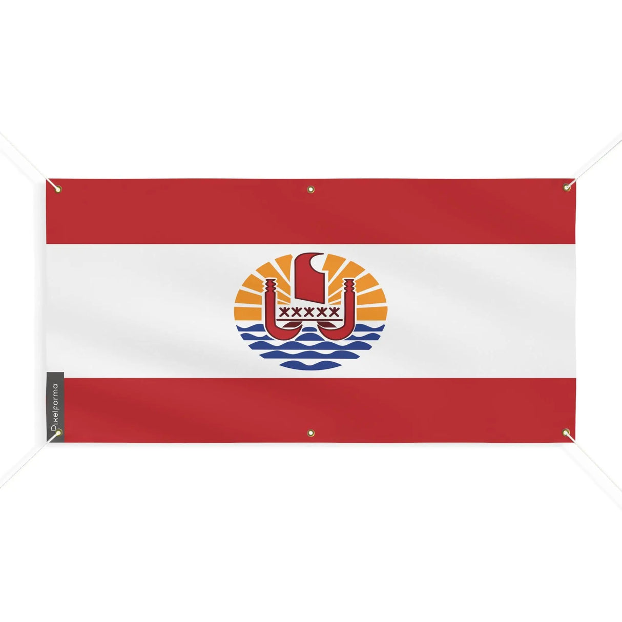 Drapeau polynésie française en polyester résistant aux intempéries