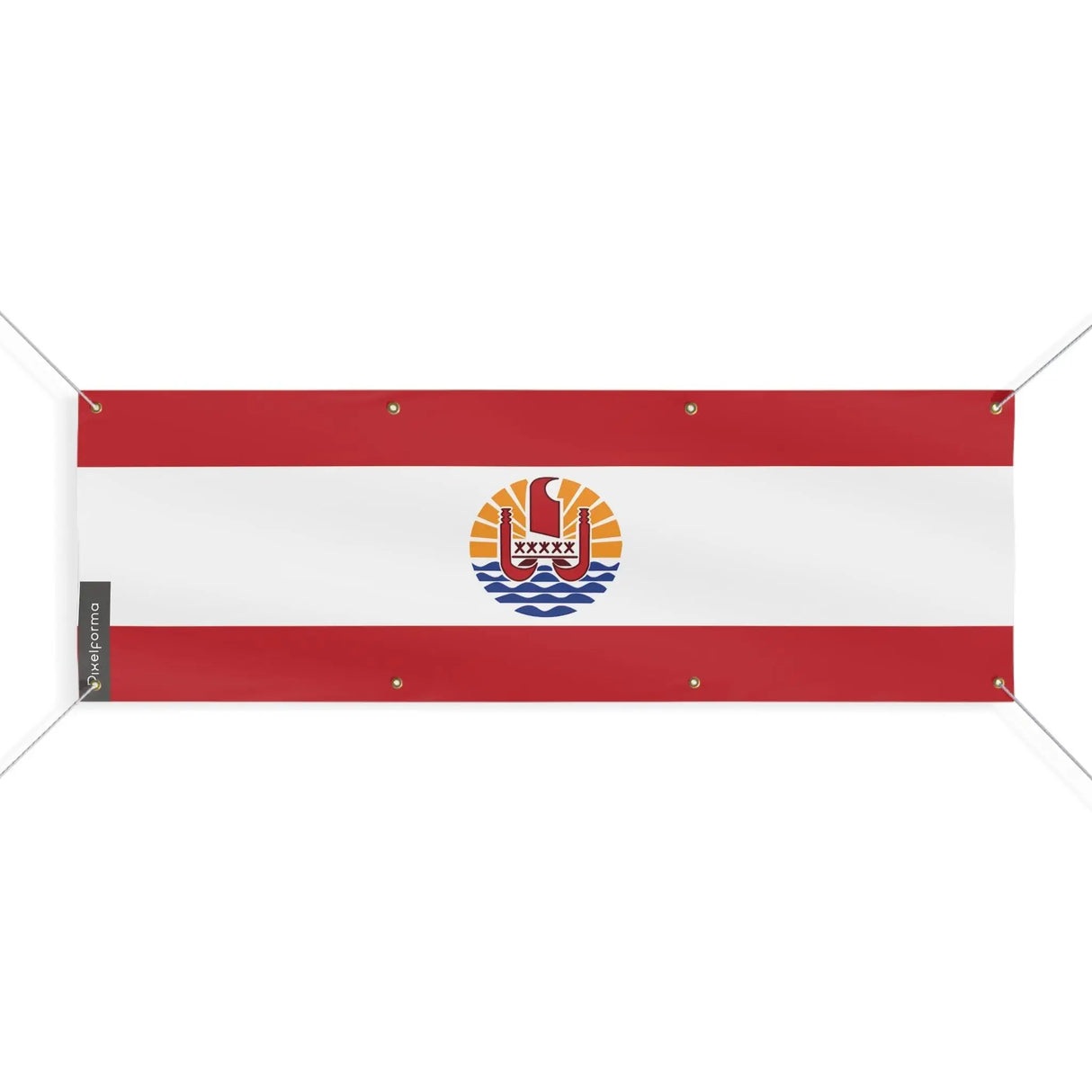 Drapeau polynésie française polyester résistant aux intempéries