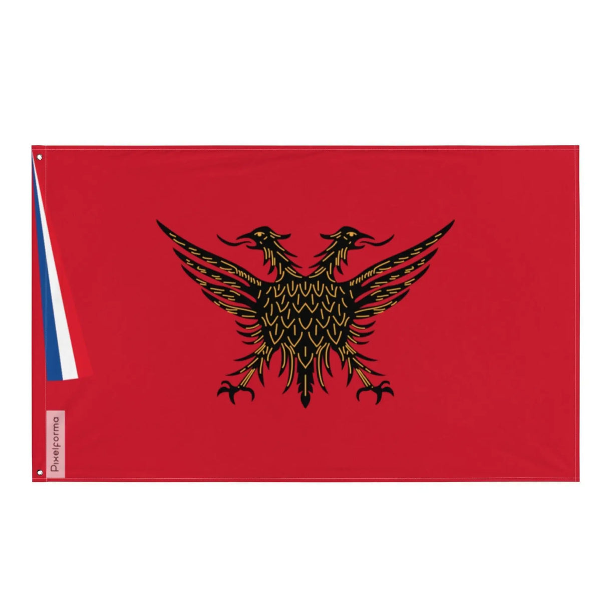 Drapeau république de koritsa polyester œillets à gauche