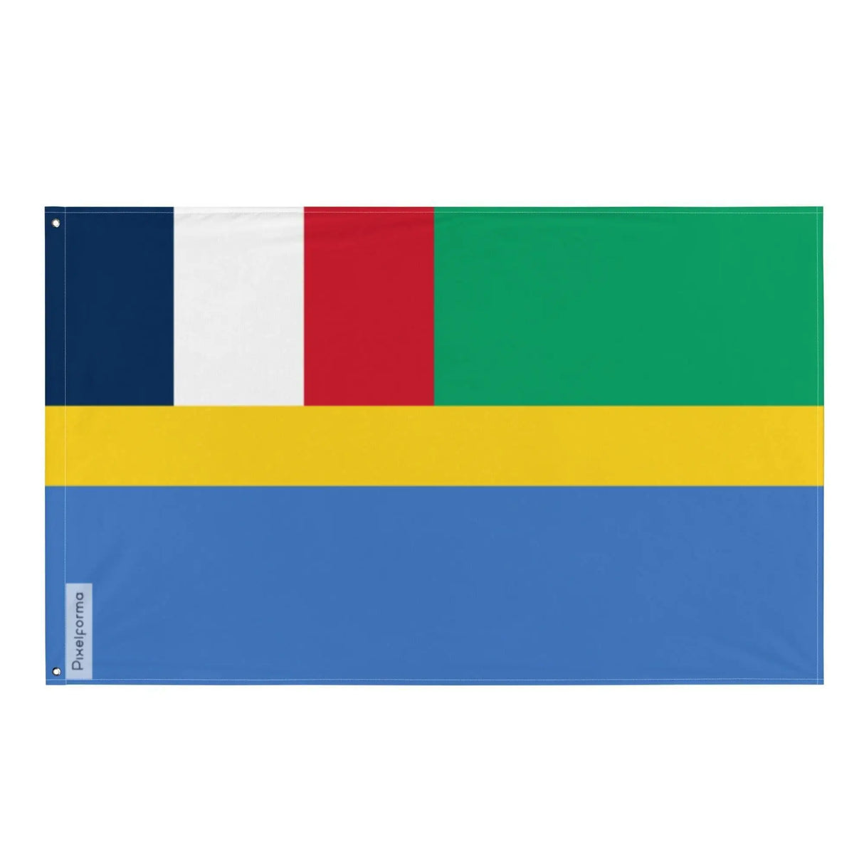 Drapeau république gabonaise polyester œillets à gauche