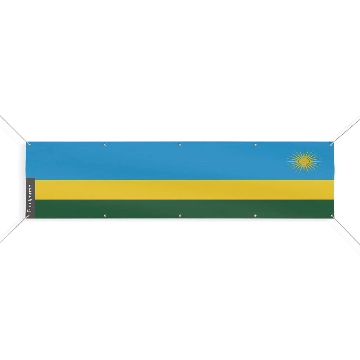 Drapeau rwanda en polyester résistant avec œillets robustes