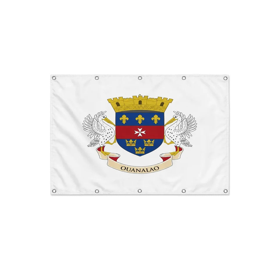 Drapeau de Saint-Barthélemy format S en polyester avec dix œillets