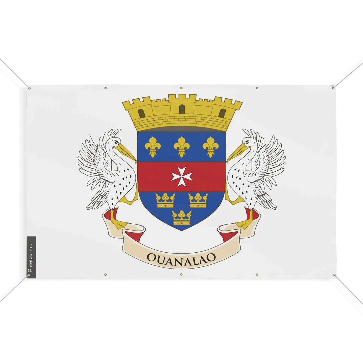 Drapeau saint-barthélemy polyester résistant œillets