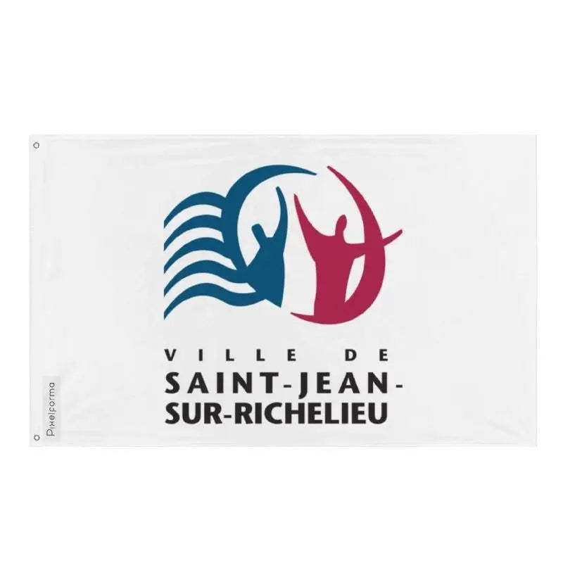 Drapeau saint-jean-sur-richelieu polyester œillets à gauche