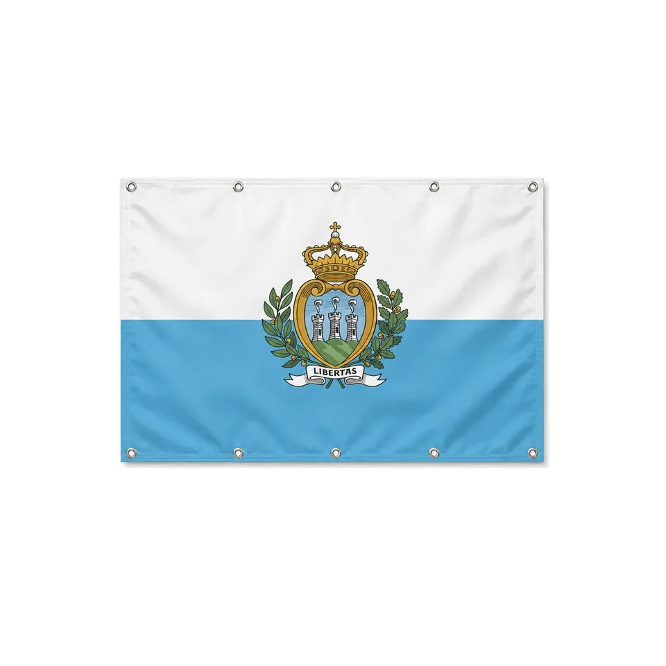 Drapeau de Saint-Marin format S en polyester avec dix œillets