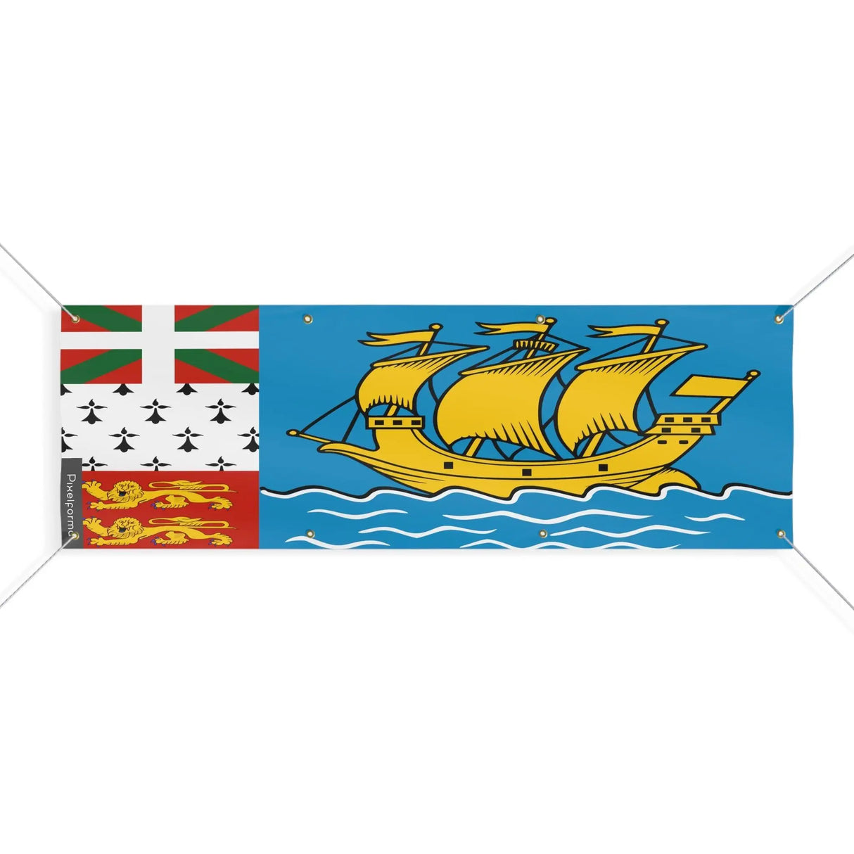Drapeau saint-pierre-et-miquelon polyester résistant œillets