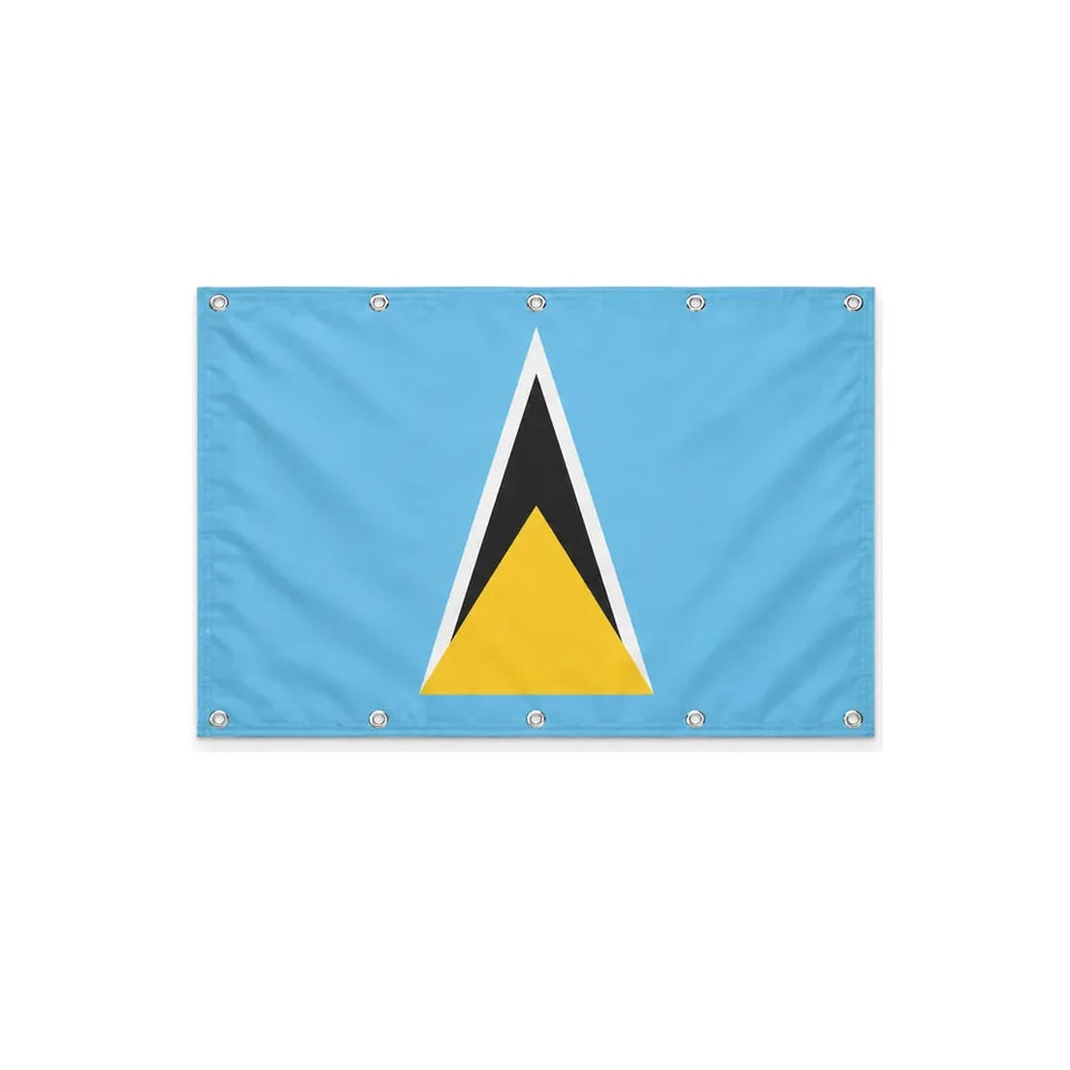 Drapeau de Sainte-Lucie format S en polyester avec dix œillets