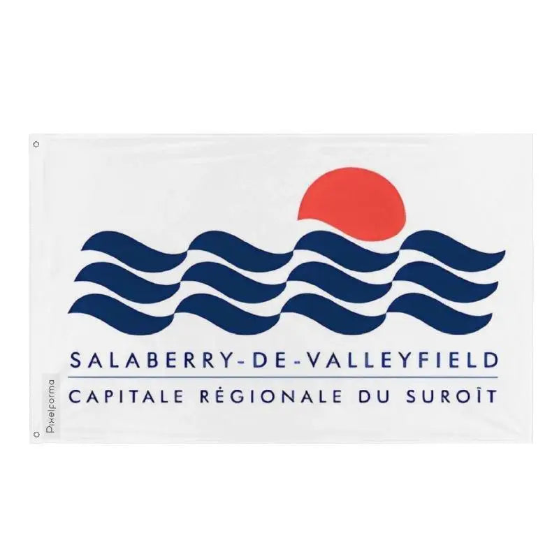 Drapeau salaberry-de-valleyfield polyester œillets à gauche