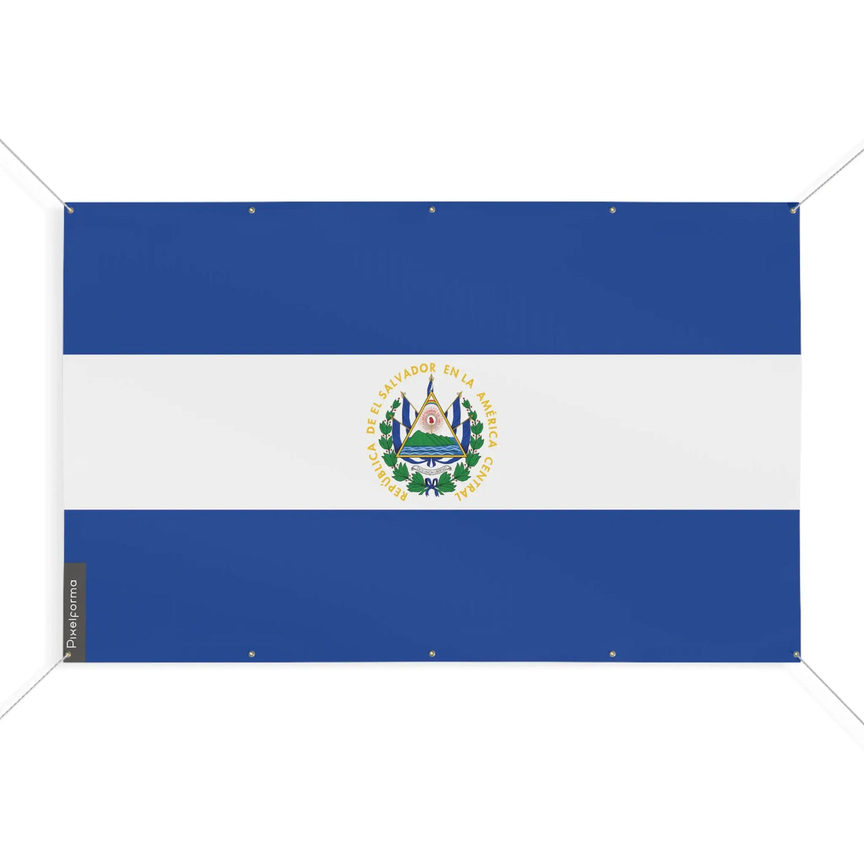 Drapeau salvador en polyester résistant avec œillets