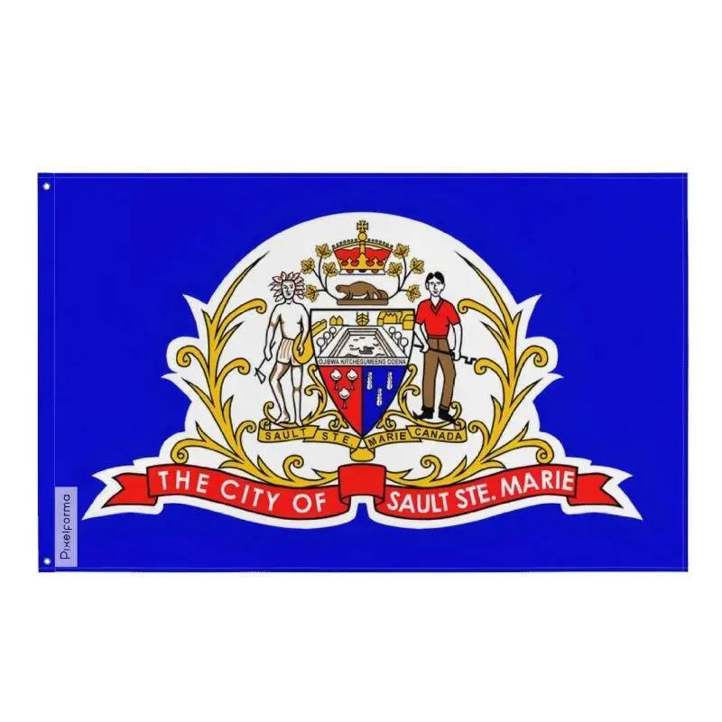 Drapeau sault ste. Marie polyester résistant œillets gauche