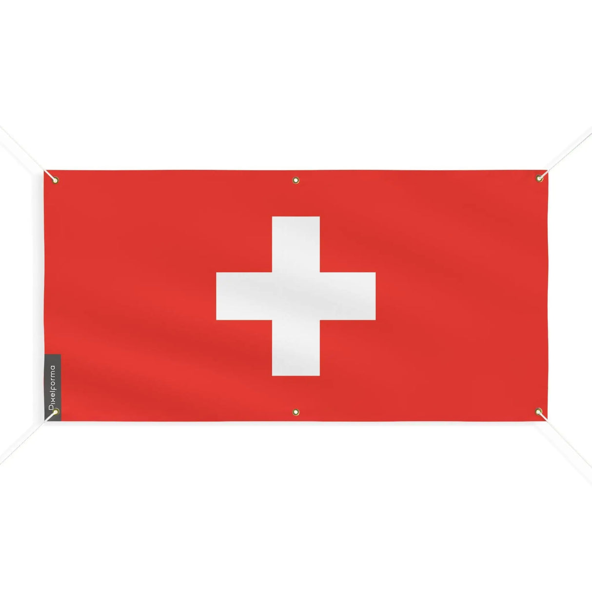 Drapeau suisse polyester résistant avec œillets aux intempéries