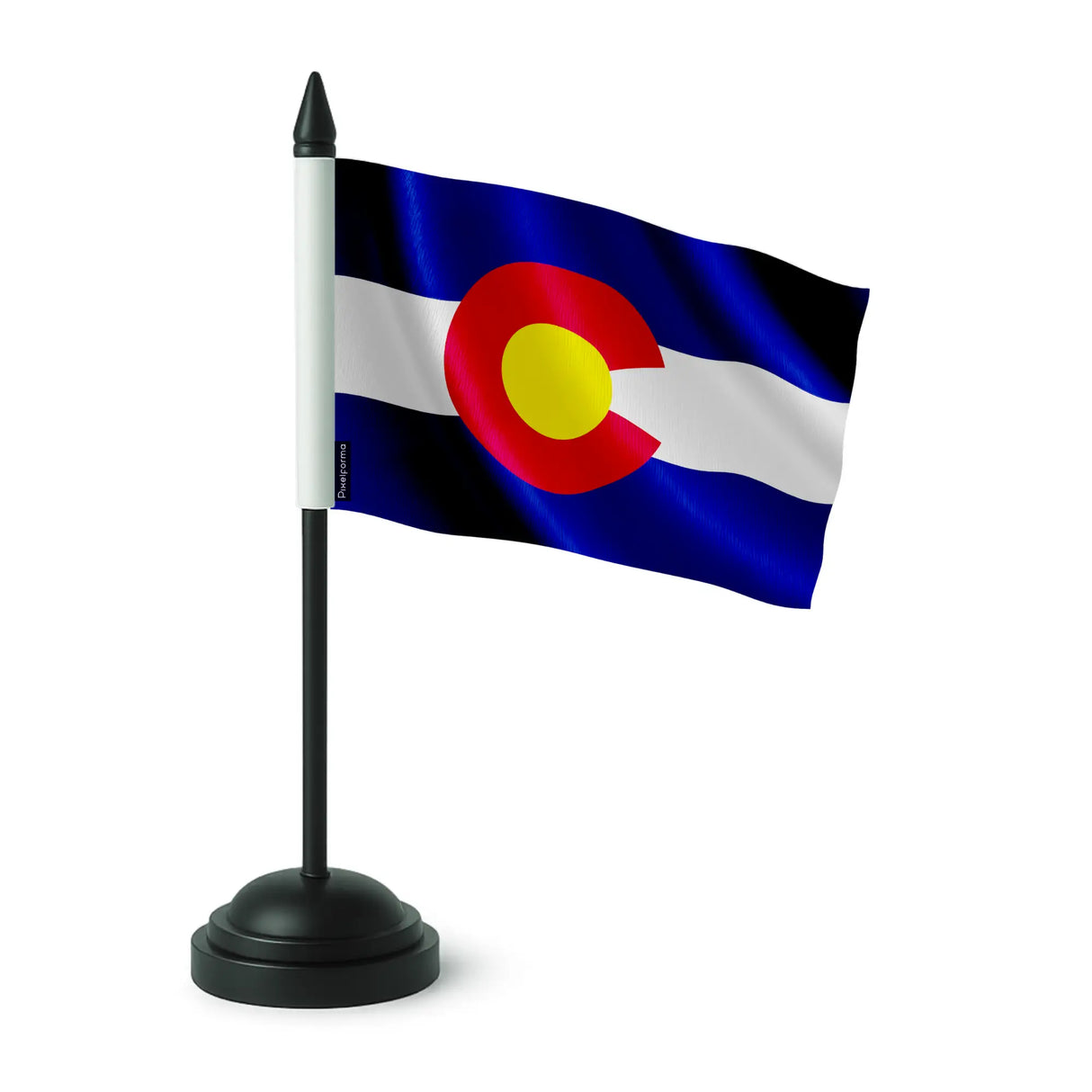 Drapeau table colorado polyester avec socle plastique noir