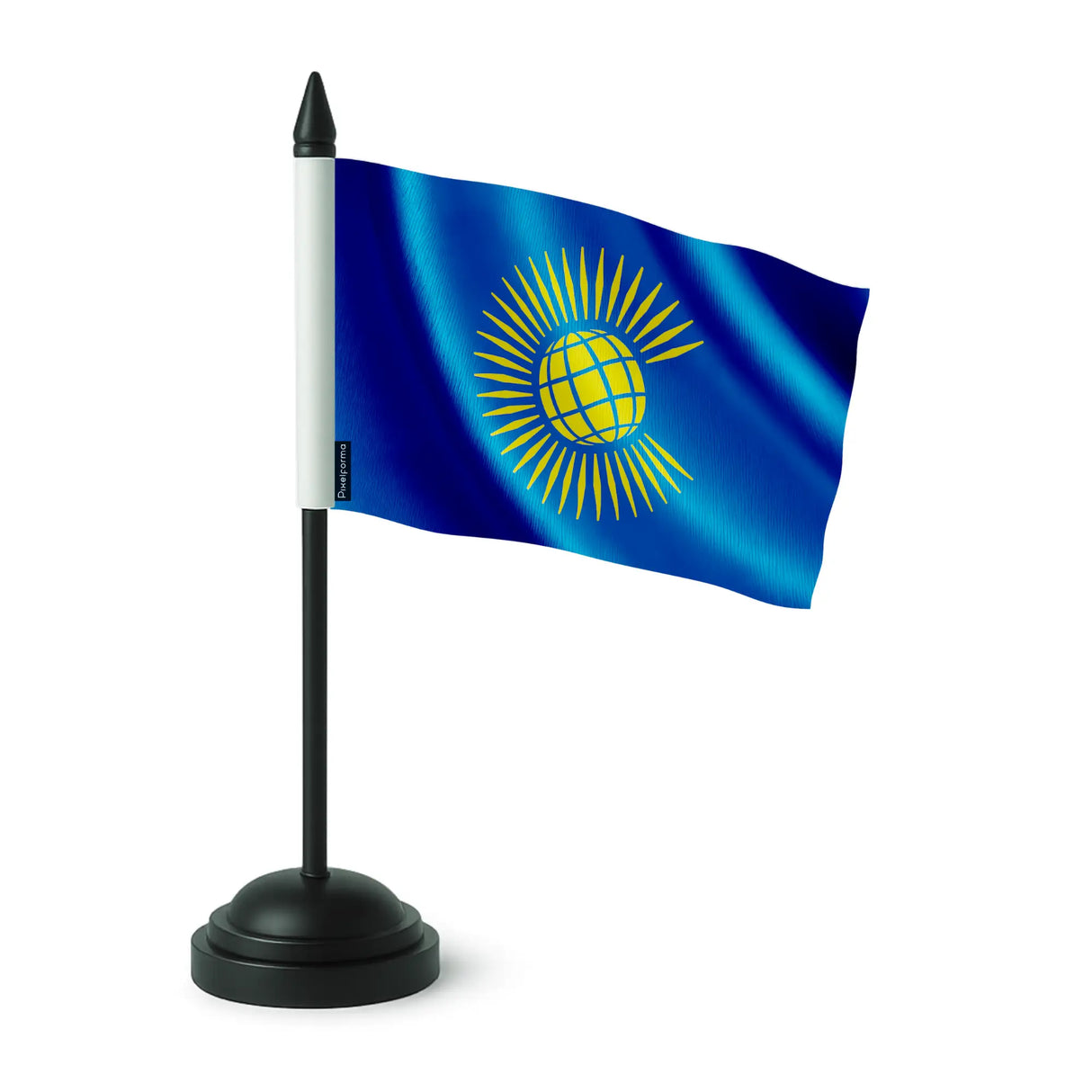 Drapeau table commonwealth polyester socle plastique noir