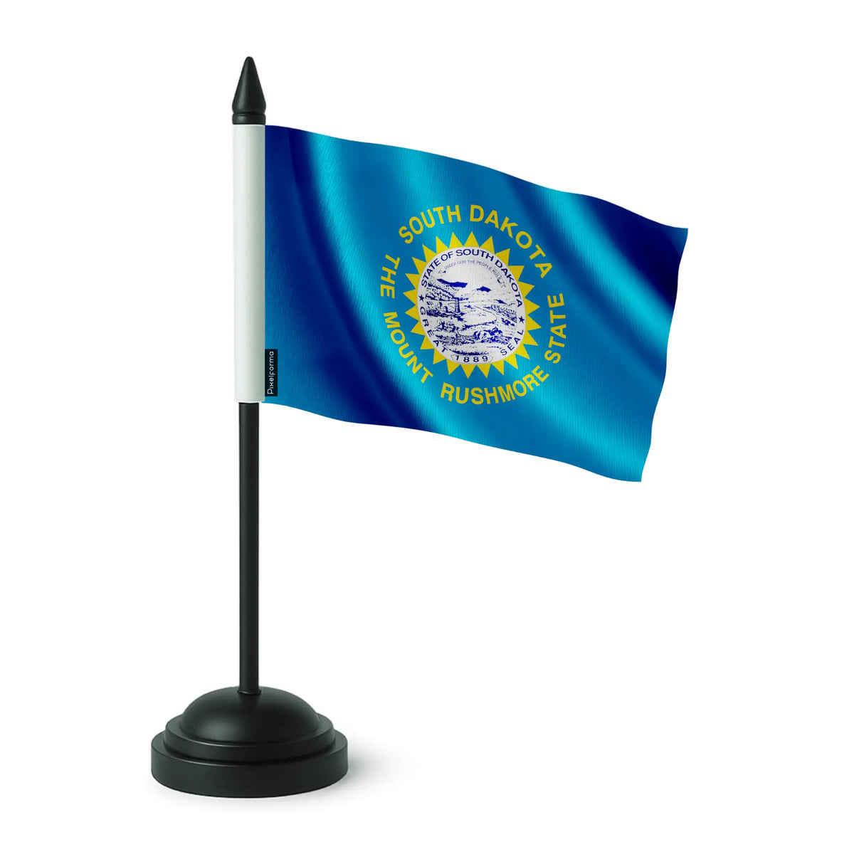 Drapeau table dakota du sud polyester socle plastique noir