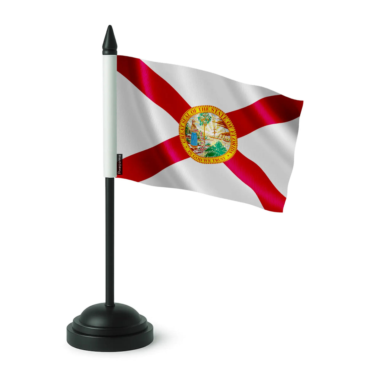 Drapeau table floride en polyester socle plastique noir