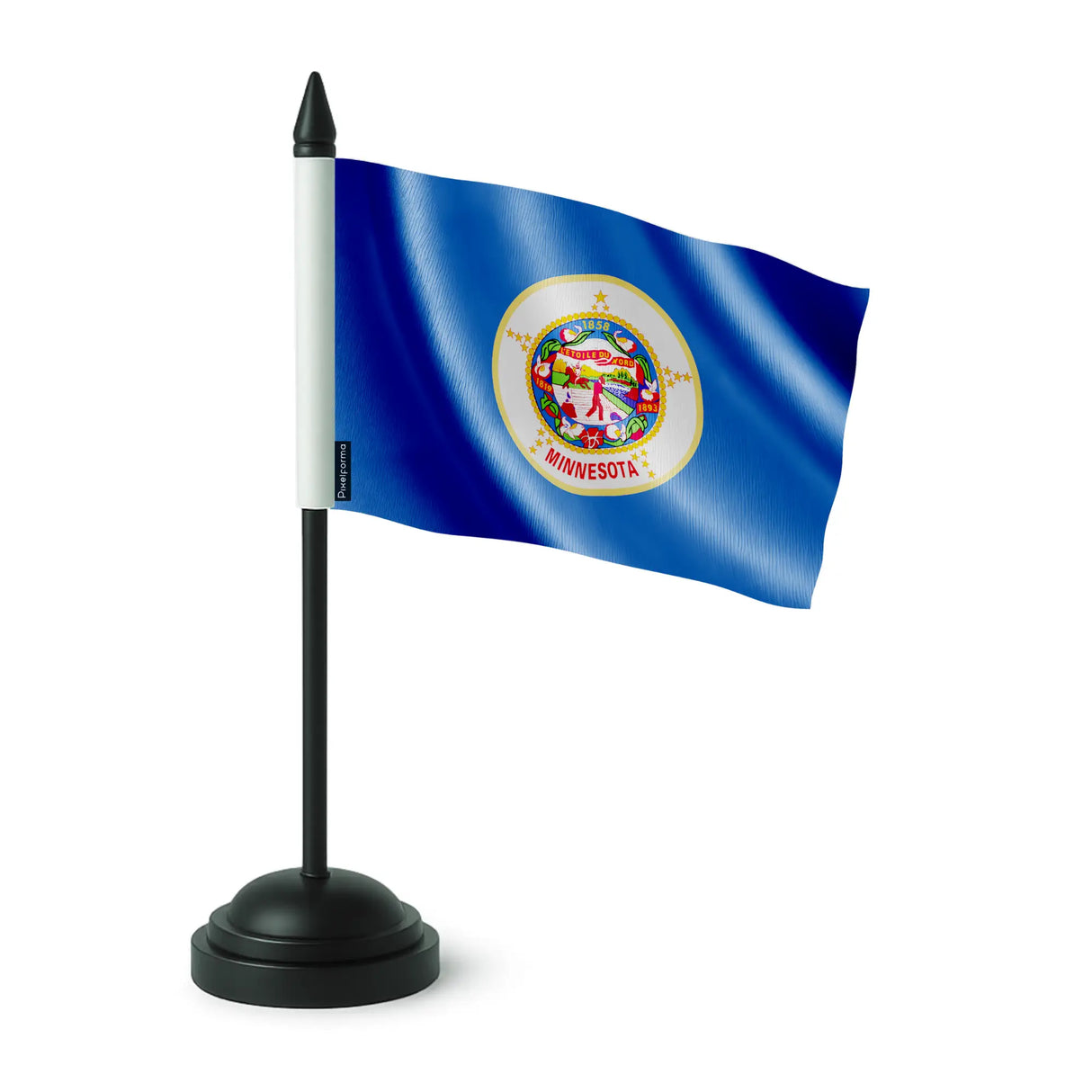 Drapeau table minnesota polyester avec socle plastique noir
