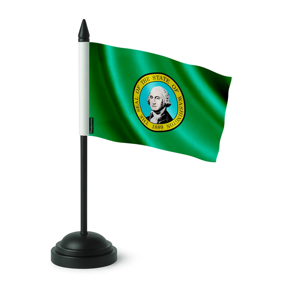 Drapeau table washington polyester socle plastique noir