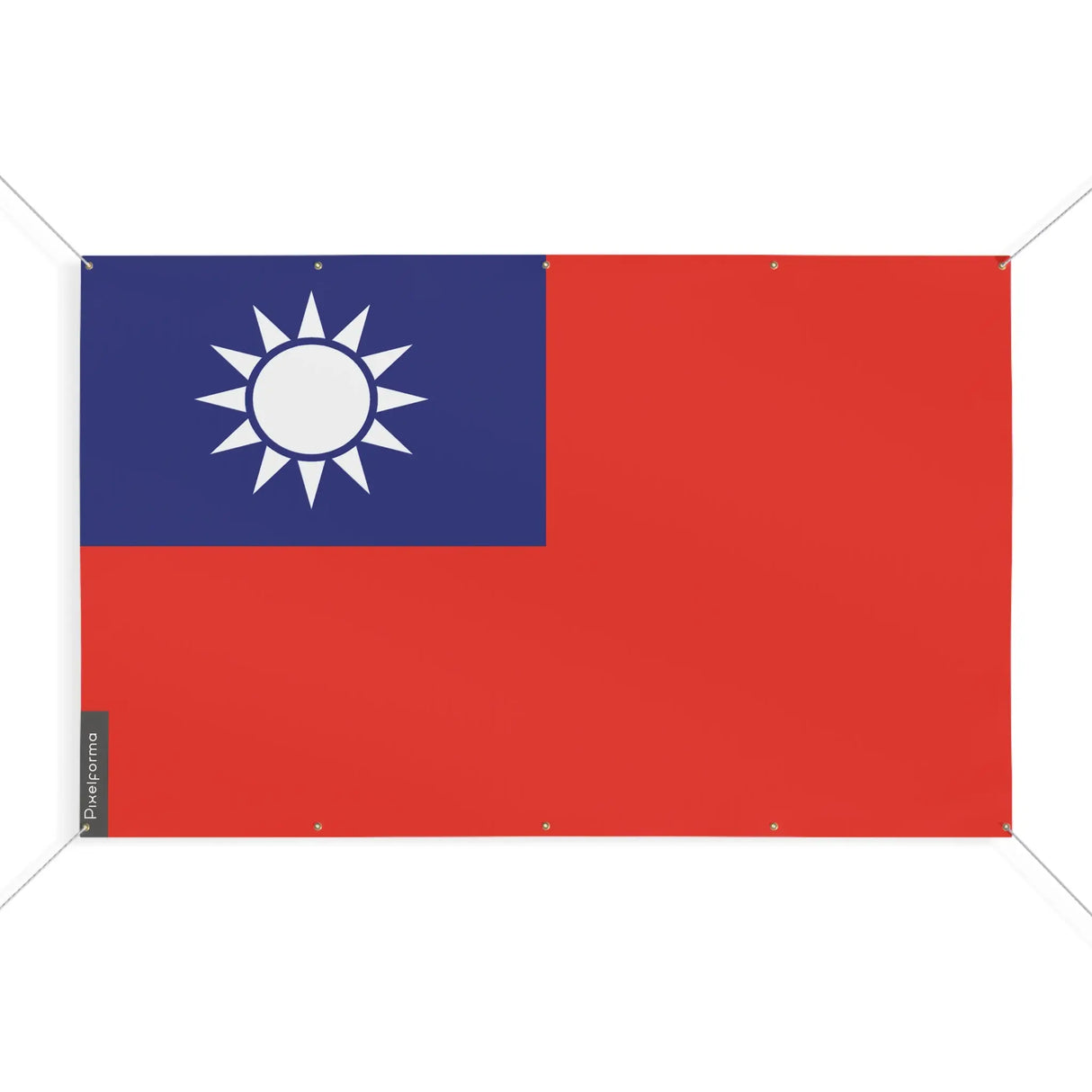 Drapeau taïwan en polyester résistant avec œillets
