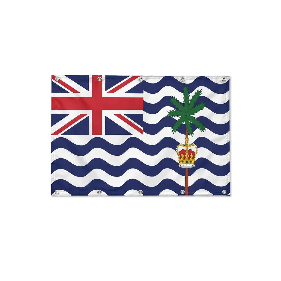 Drapeau du Territoire britannique de l'océan Indien format S en polyester avec dix œillets