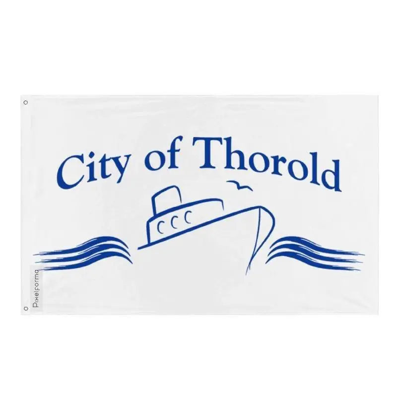 Drapeau thorold polyester résistant avec œillets à gauche