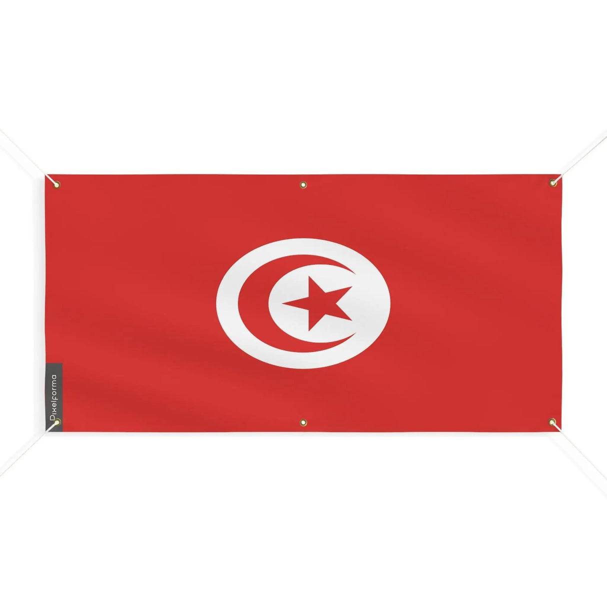 Drapeau tunisie polyester résistant avec œillets robustes