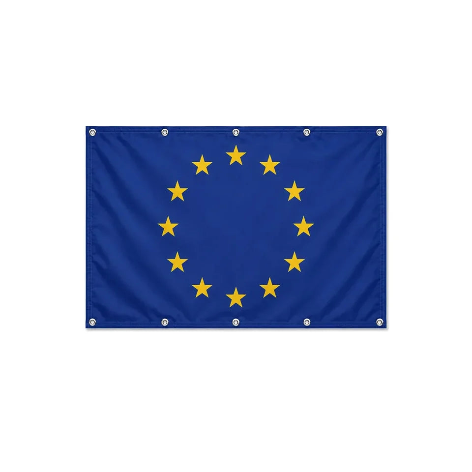 Drapeau de l'Union européenne format S en polyester avec dix œillets