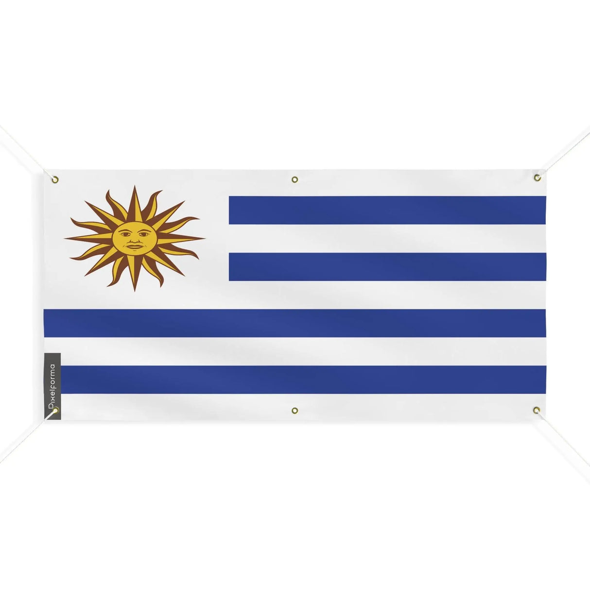 Drapeau uruguay polyester résistant avec œillets durables