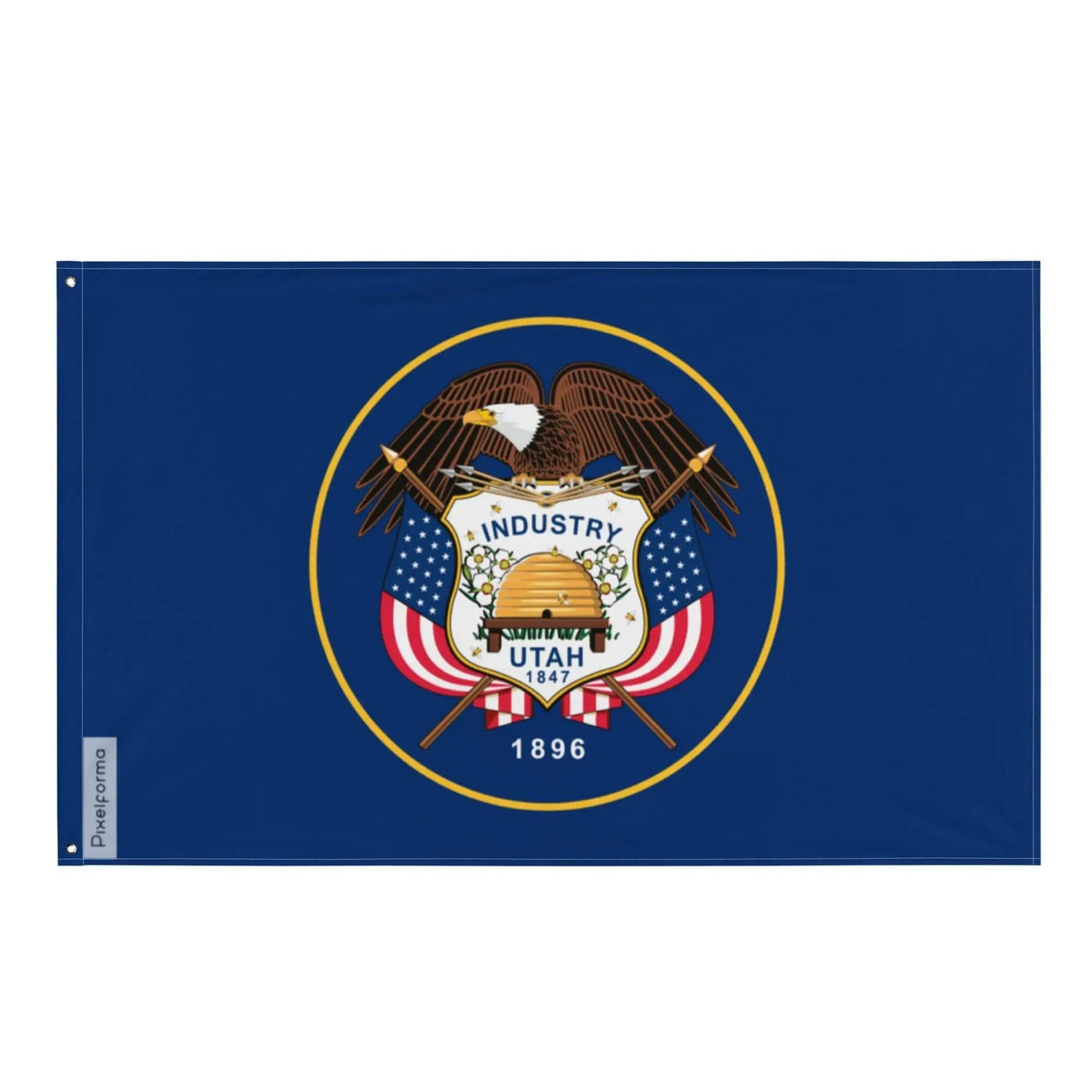 Drapeau utah en polyester résistant avec œillets à gauche