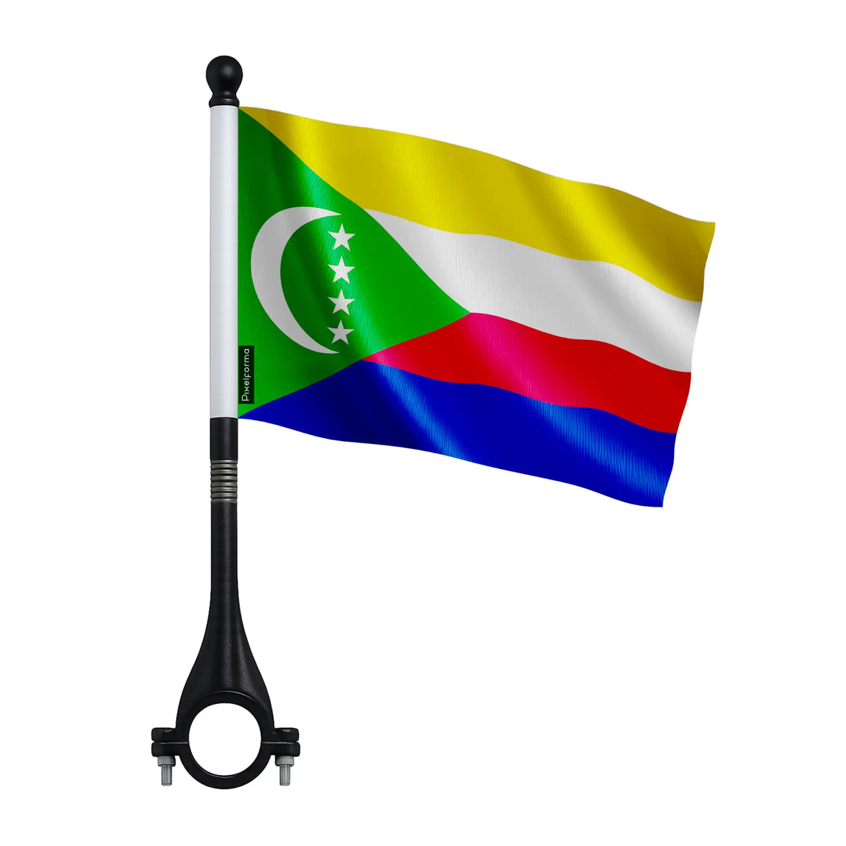 Drapeau vélo comores en polyester pour fixation vélo