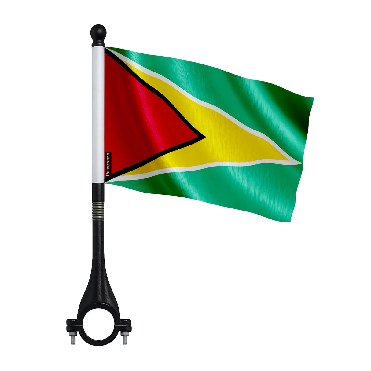 Drapeau vélo guyana en polyester fixation légère