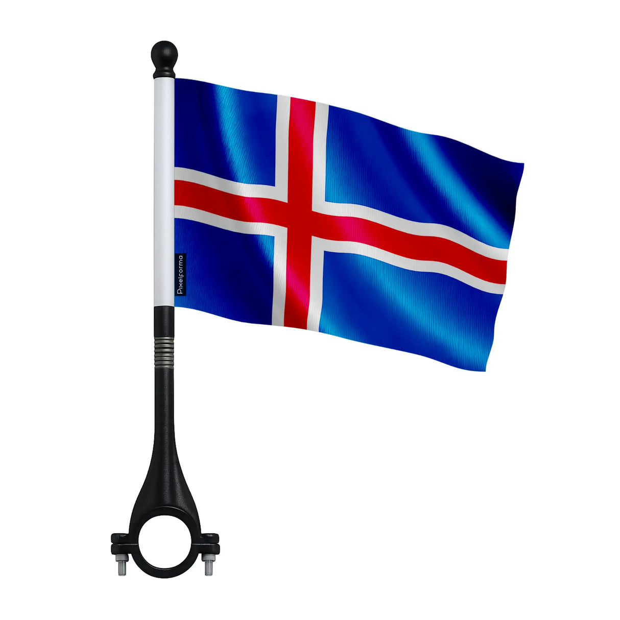 Drapeau vélo islande en polyester fixation adaptée