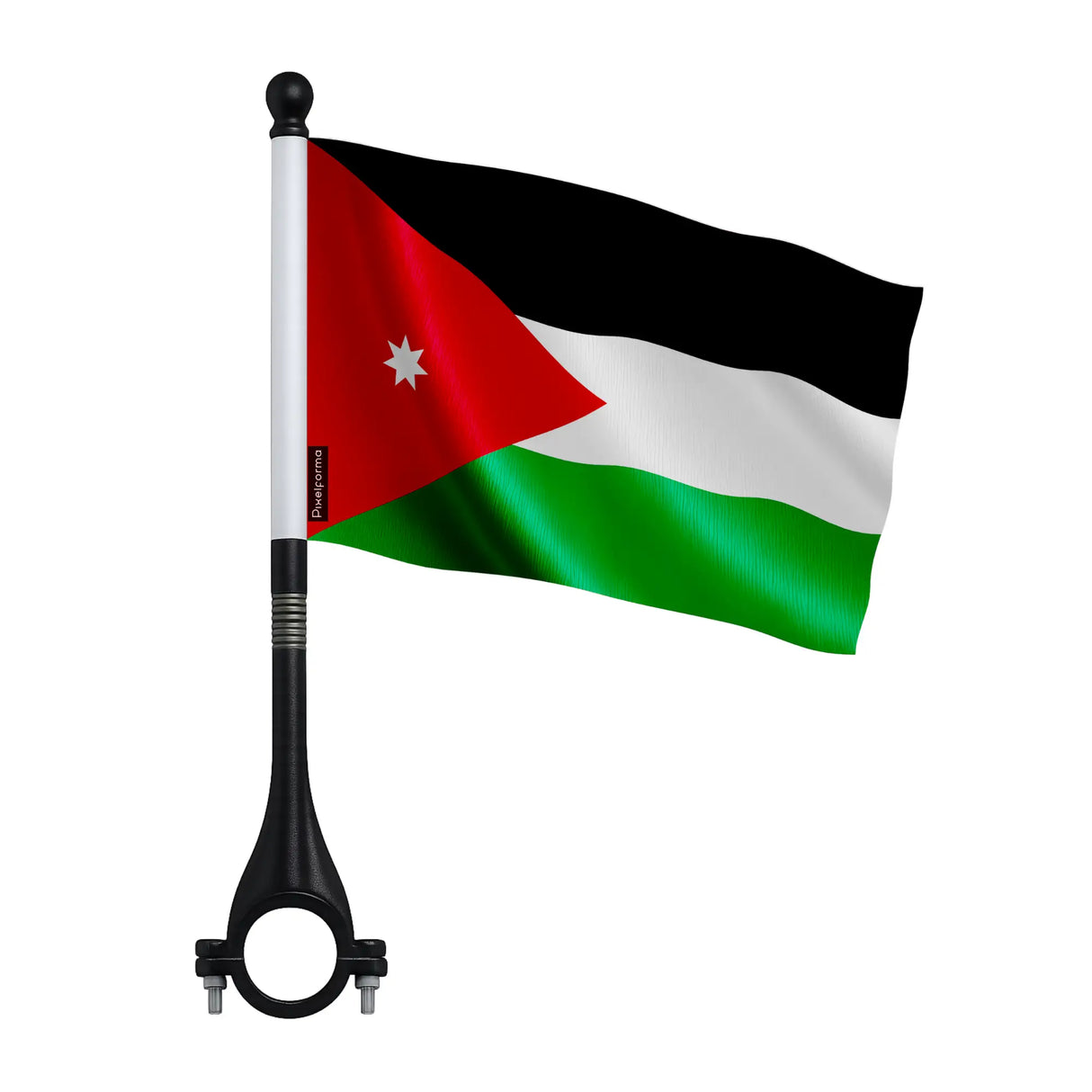 Drapeau vélo jordanie en polyester pour visibilité optimale