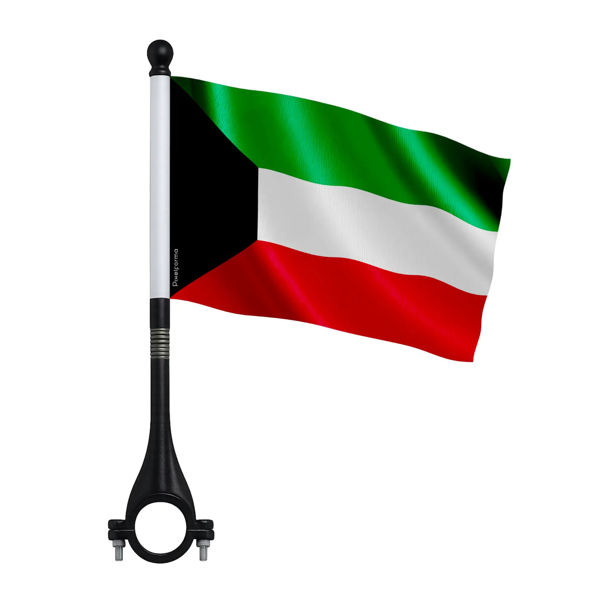 Drapeau vélo koweït en polyester pour visibilité optimale