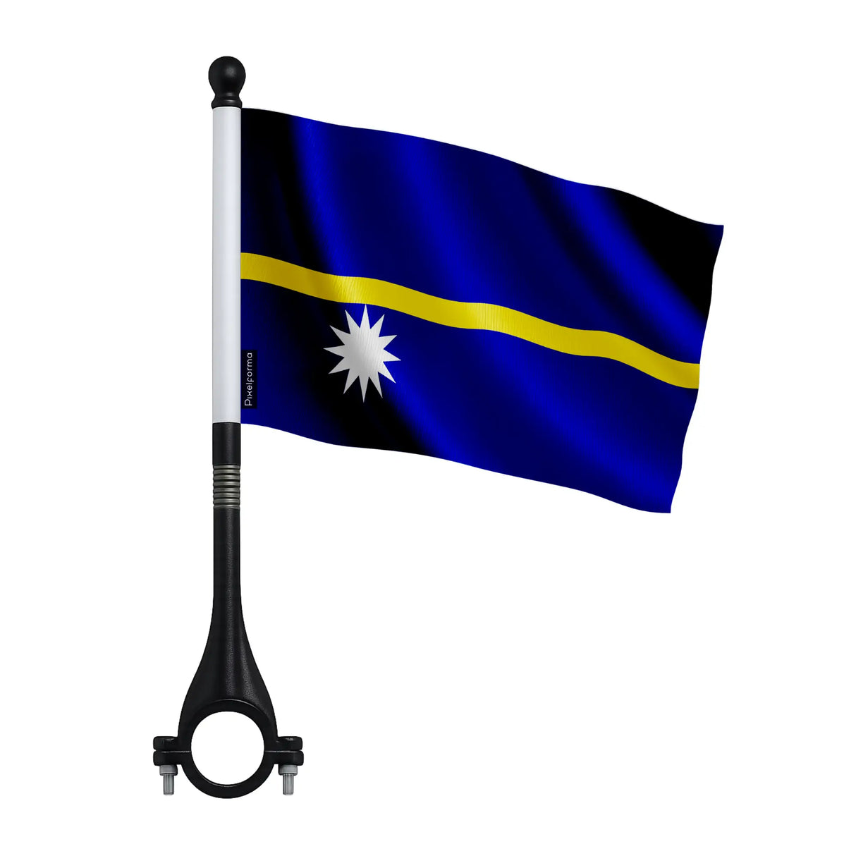 Drapeau vélo nauru en polyester visibilité optimale