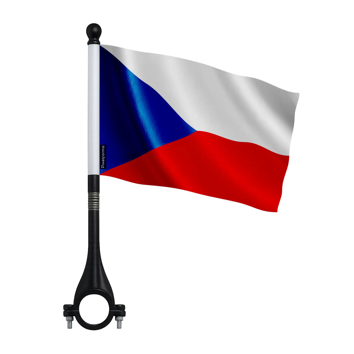 Drapeau vélo tchéquie en polyester pour visibilité accrue