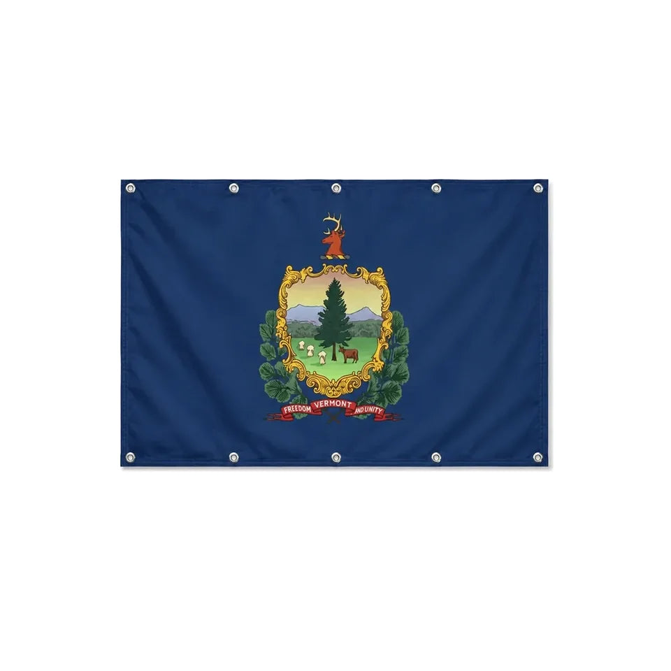 Drapeau du Vermont format S en polyester avec dix œillets