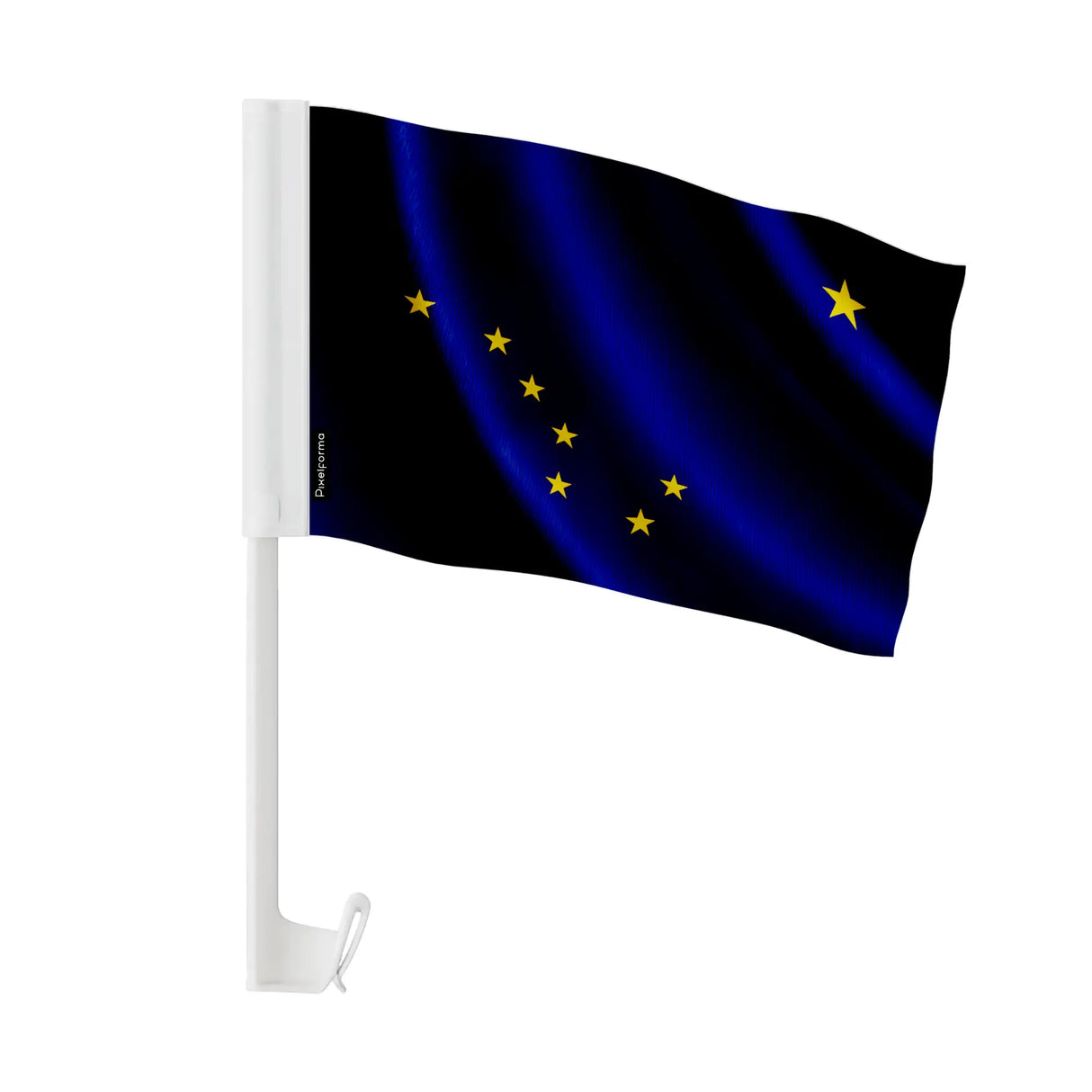 Drapeau voiture alaska polyester fixation vitre latérale