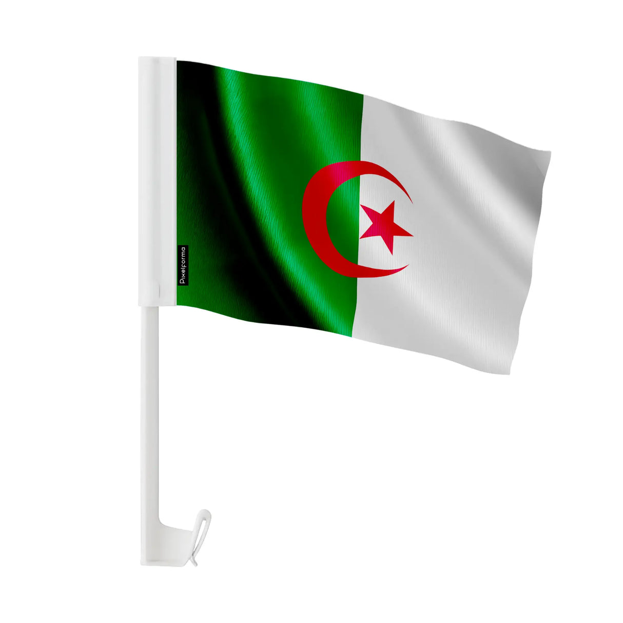 Drapeau voiture algérie polyester fixation fenêtre robuste