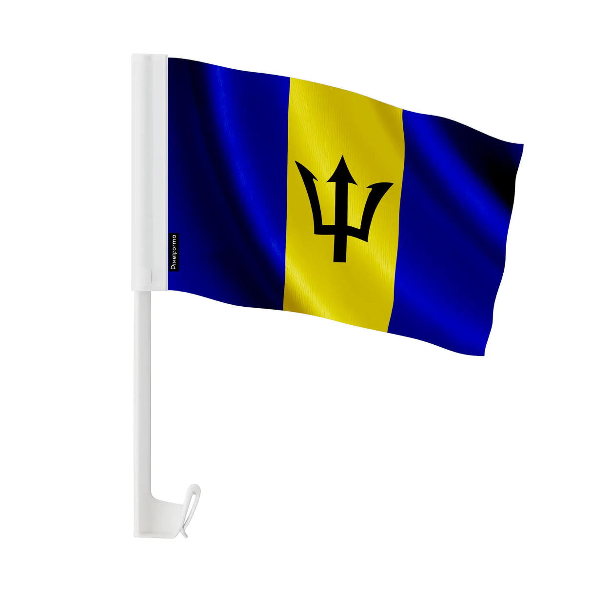 Drapeau voiture barbade polyester fixation fenêtre robuste