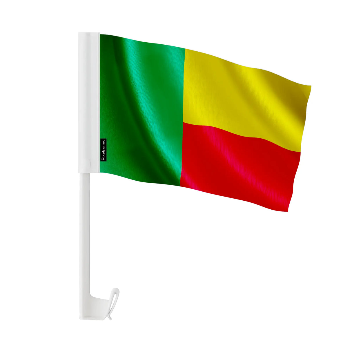 Drapeau voiture bénin en polyester fixation sur fenêtre