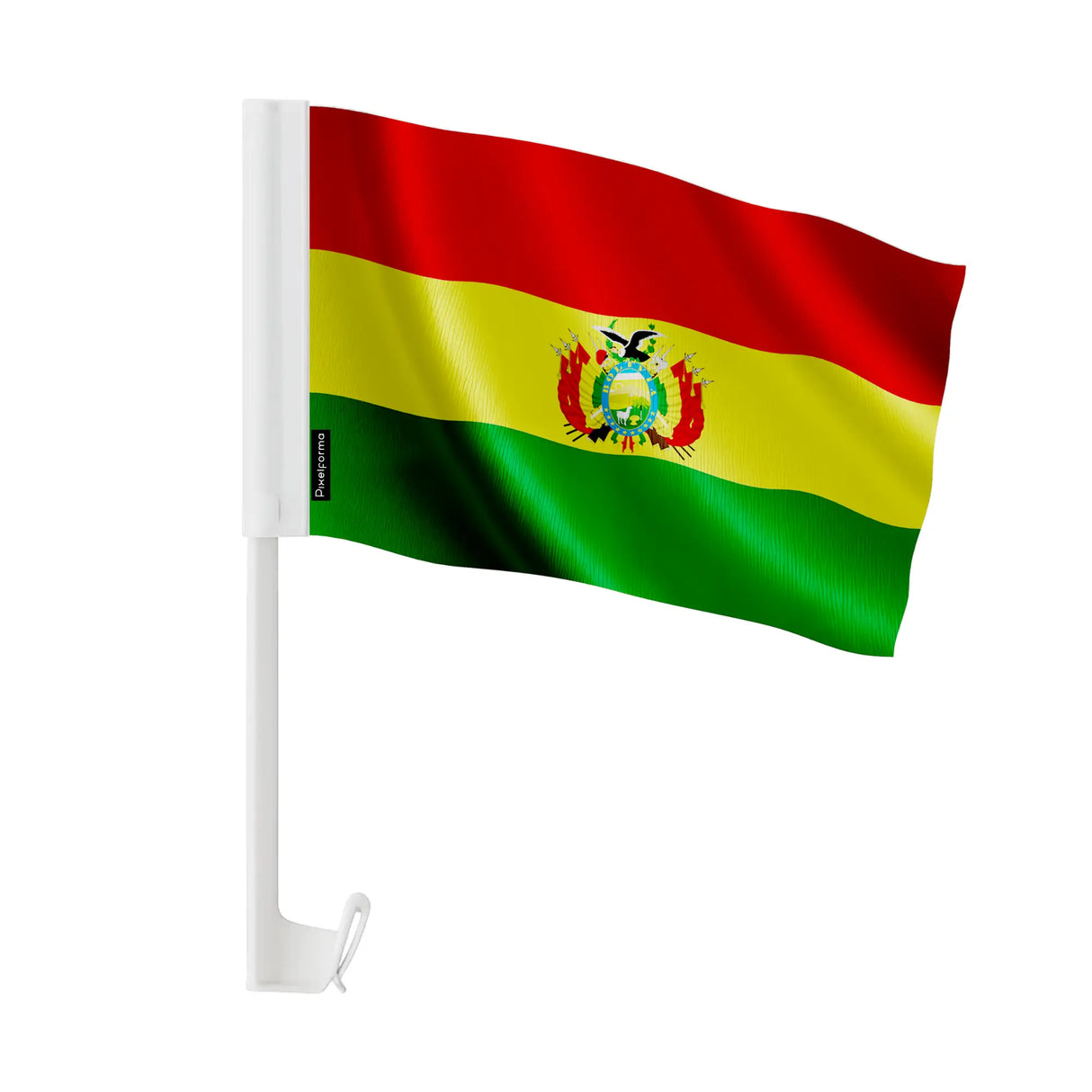 Drapeau voiture bolivie en polyester fixation sur fenêtre