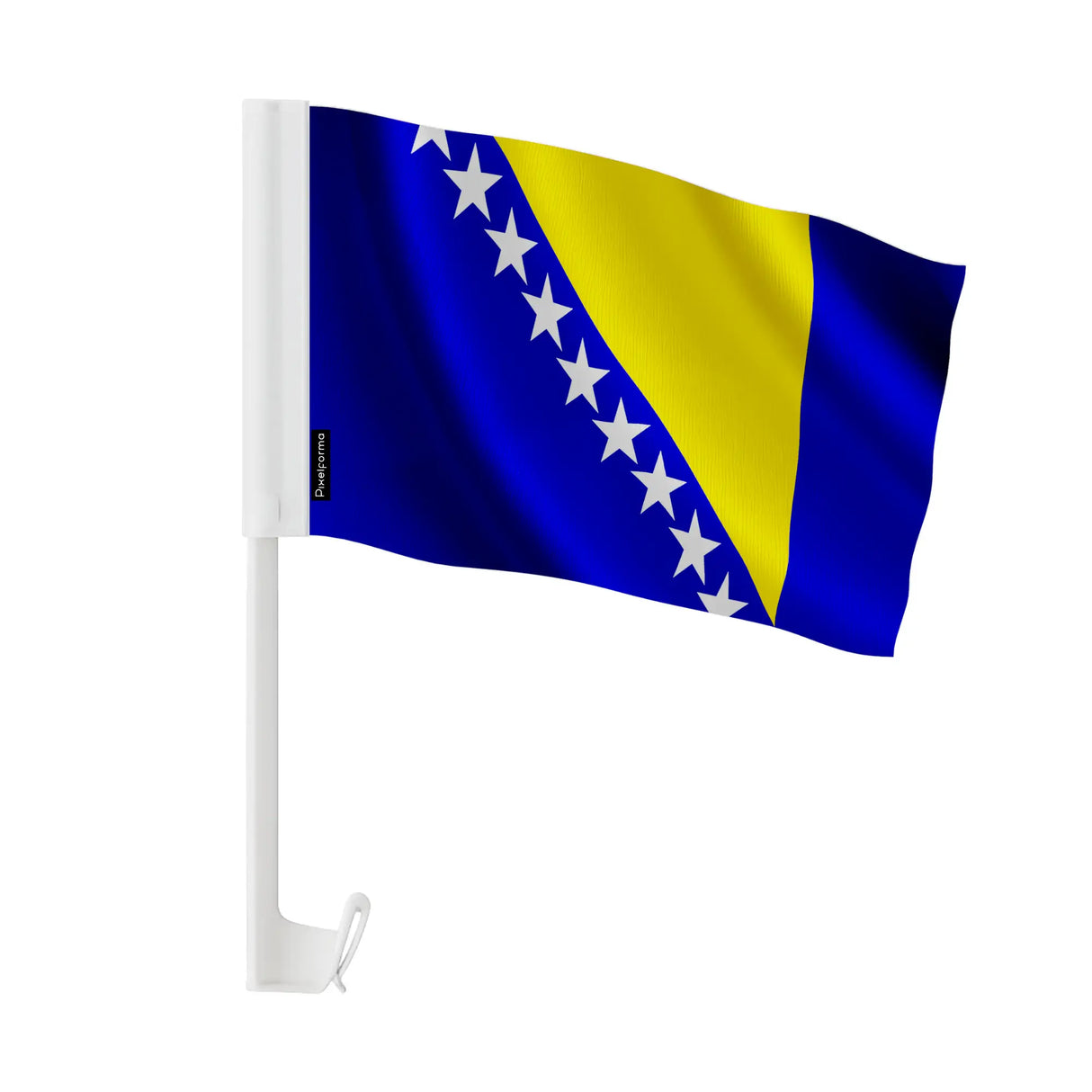 Drapeau voiture bosnie-herzégovine polyester fixation fenêtre