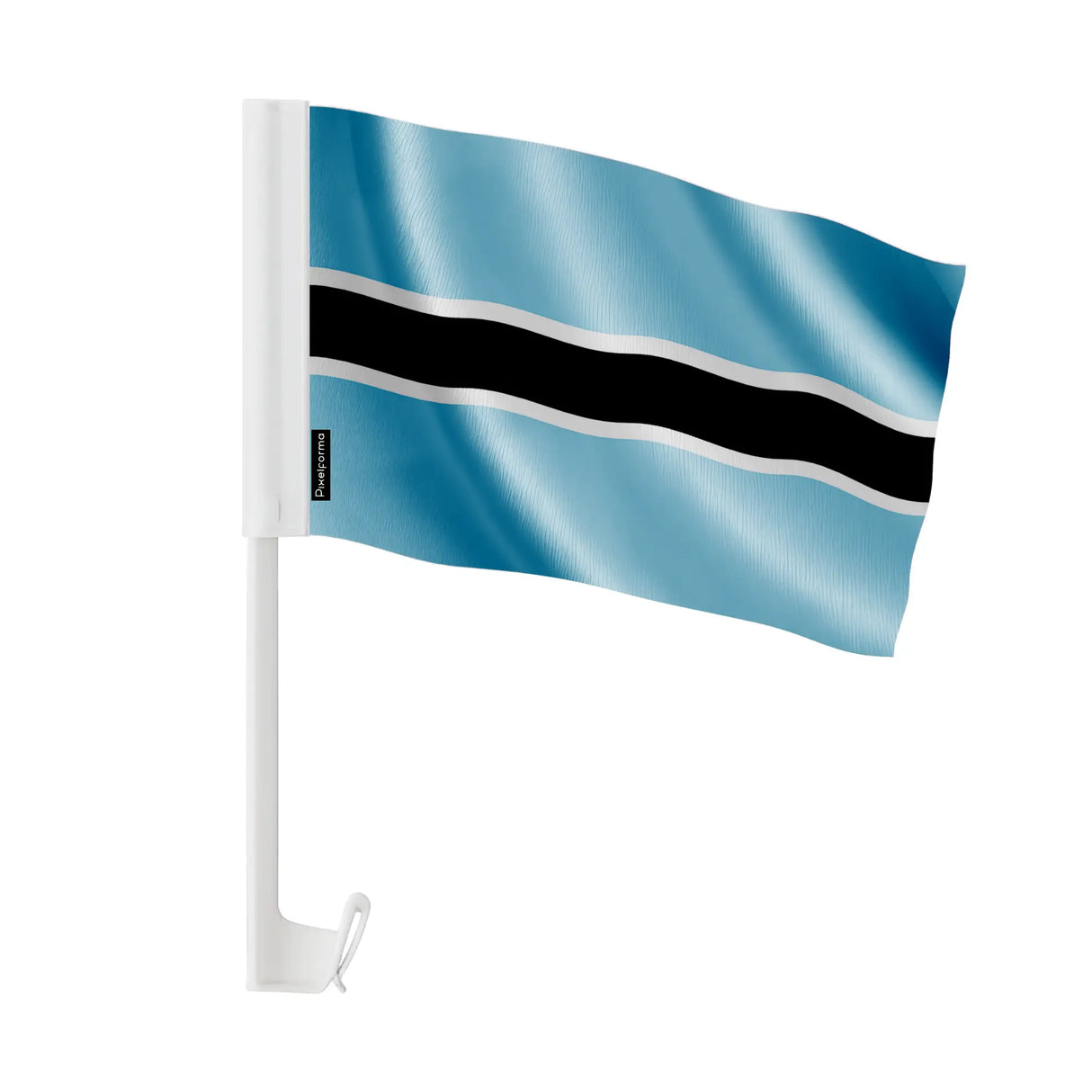 Drapeau voiture botswana en polyester fixation sur fenêtre
