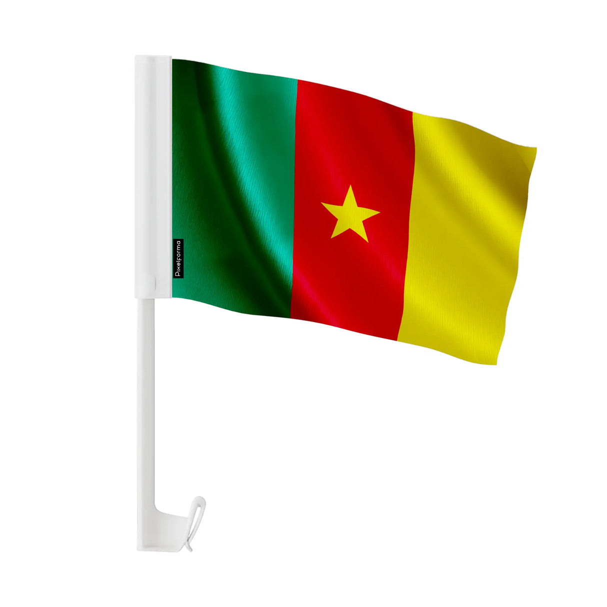 Drapeau voiture cameroun polyester fixation sur fenêtre