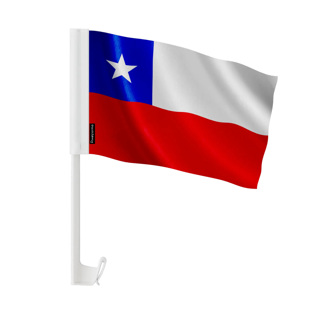 Drapeau voiture chili polyester fixation fenêtre résistante