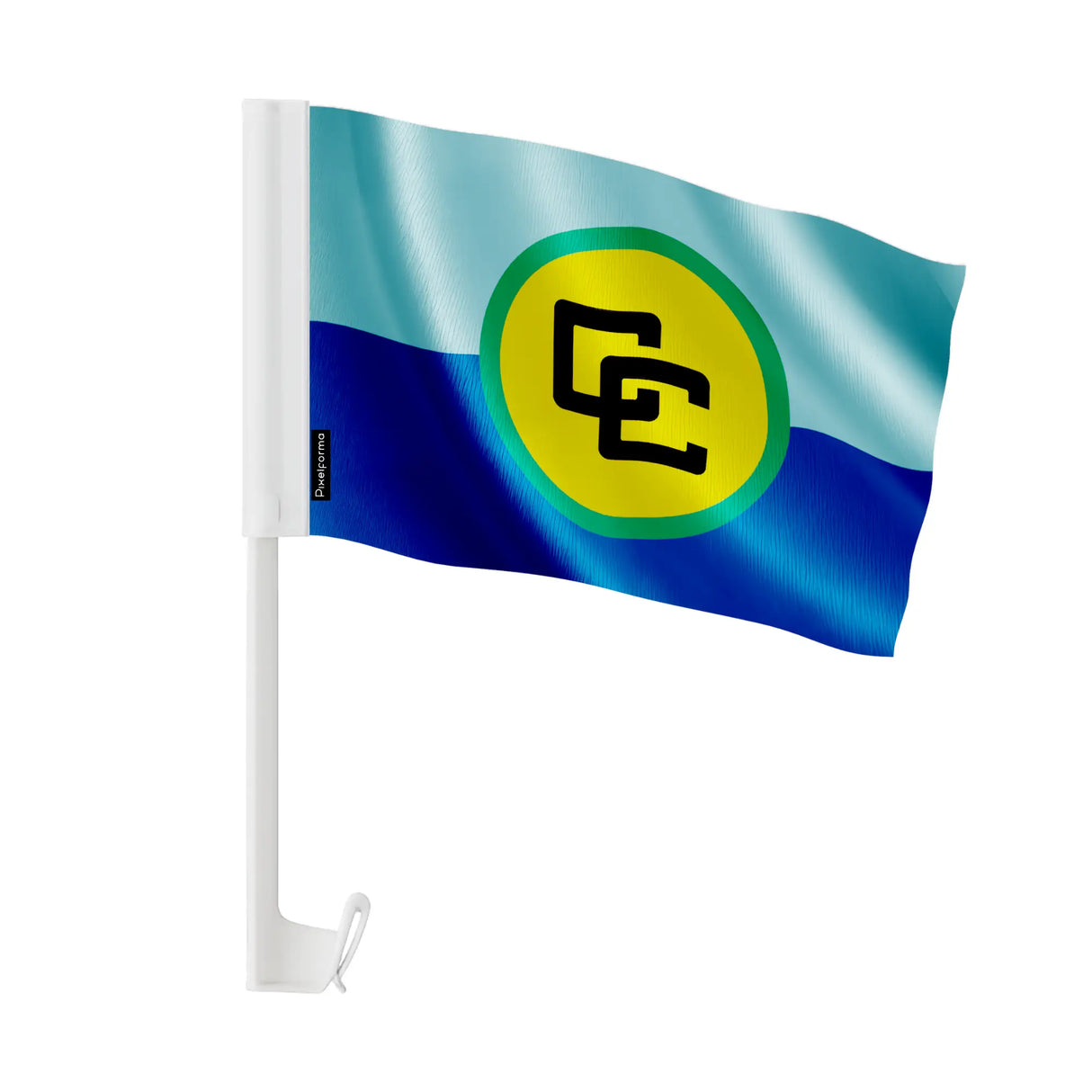 Drapeau voiture communauté caribéenne polyester fixation fenêtre