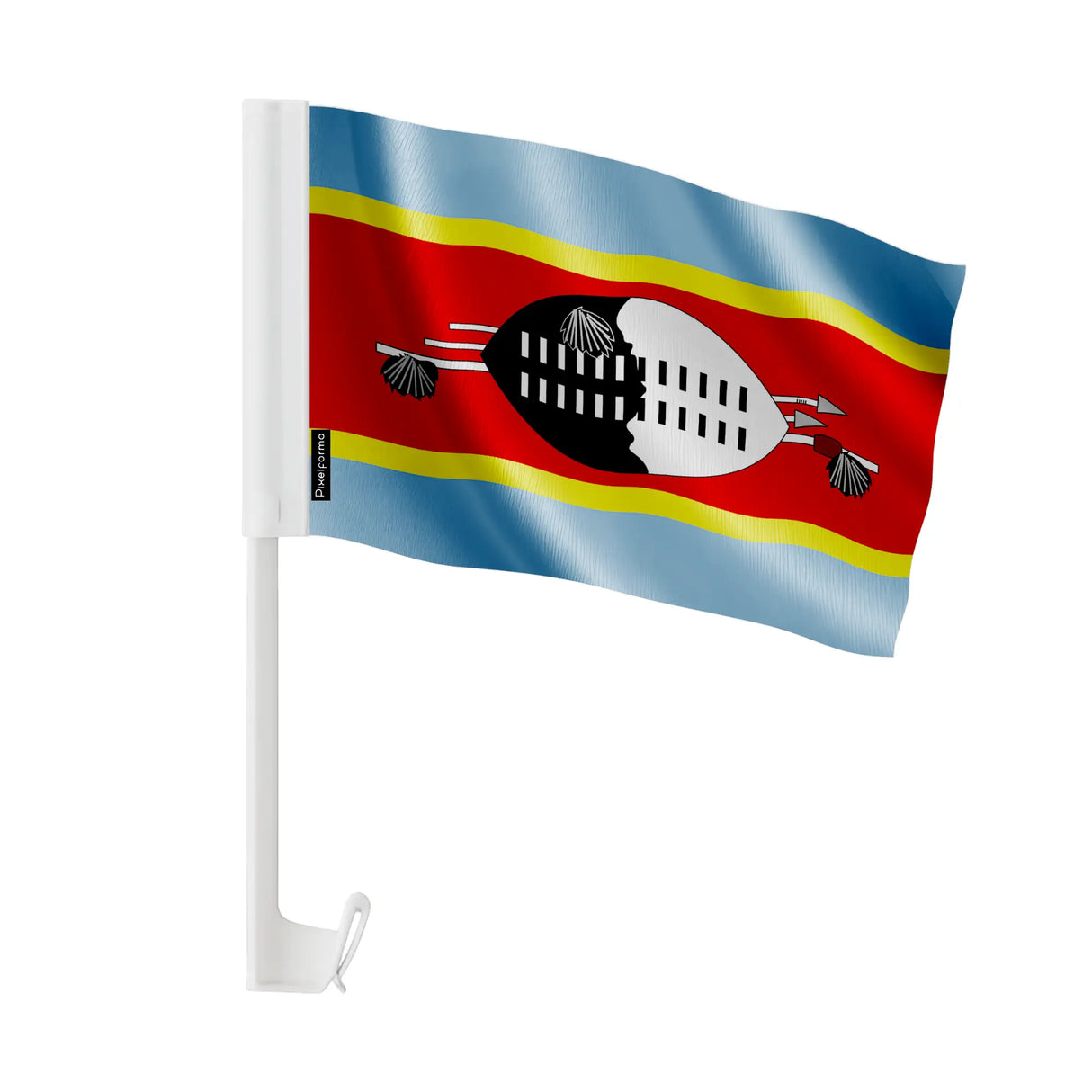 Drapeau voiture eswatini polyester fixation fenêtre durable